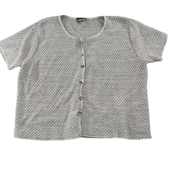 Vintage Stagelight Short Sleeve Button-Up Cardigan Sweater sz Large - Picture 1 of 5